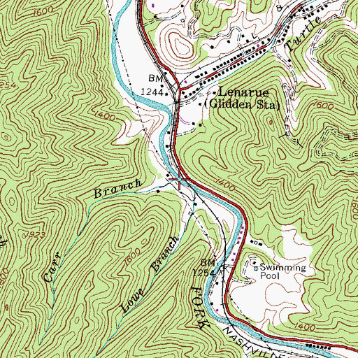 Topographic Map of Carr Branch, KY
