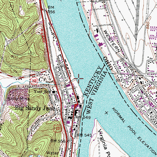 Topographic Map of Catletts Creek, KY