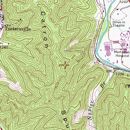 Topographic Map of Catron Spur, KY