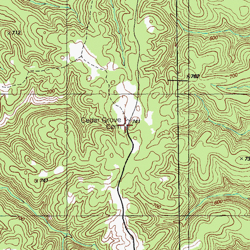 Topographic Map of Cedar Grove Cemetery, KY
