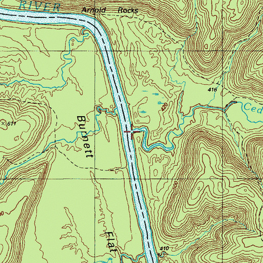 Topographic Map of Cedar Point Branch, KY