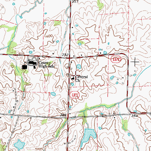 Topographic Map of Central Church, KY