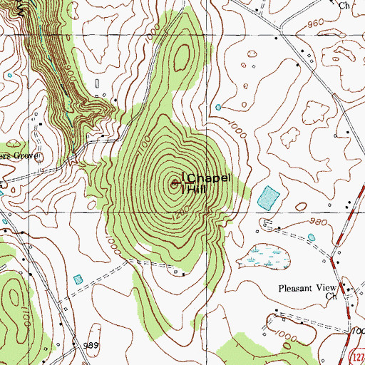 Topographic Map of Chapel Hill, KY