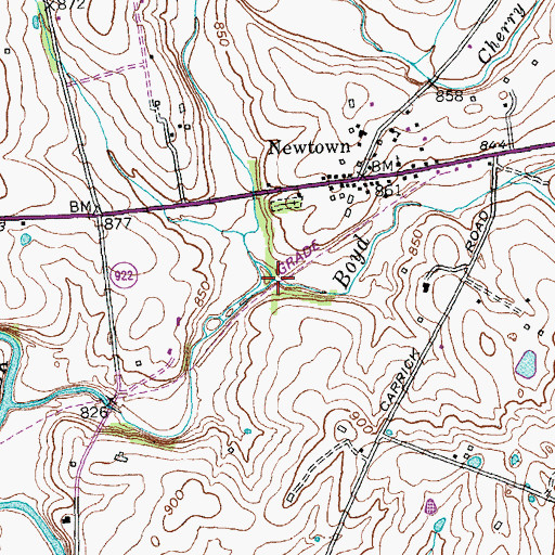 Topographic Map of Cherry Run, KY