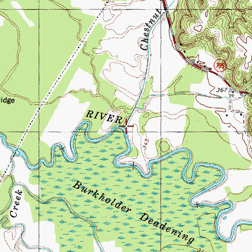 Topographic Map of Chestnut Creek, KY