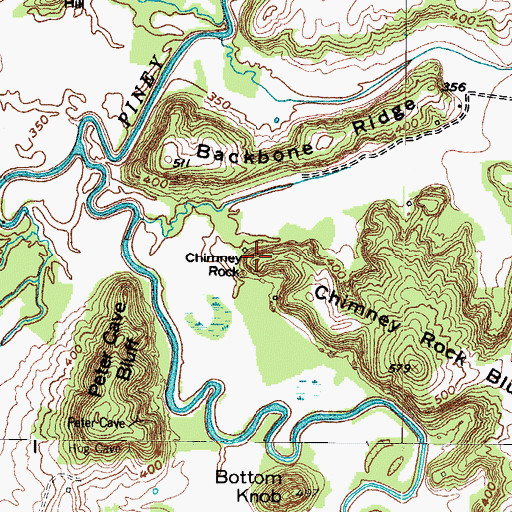 Topographic Map of Chimney Rock, KY