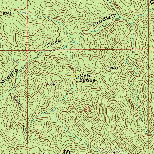 Topographic Map of Gable Spring, AZ