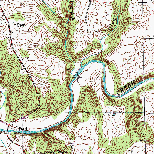 Topographic Map of Churntop Branch, KY