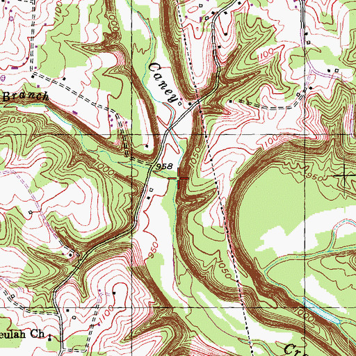 Topographic Map of Clear Fork Branch, KY