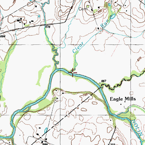 Topographic Map of Clear Run, KY