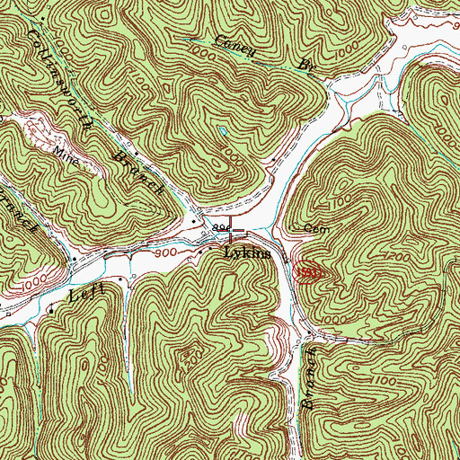 Topographic Map of Collinsworth Branch, KY