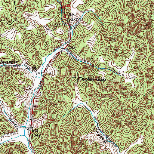 Topographic Map of Cooley Gap, KY
