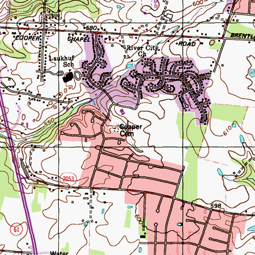 Topographic Map of Cooper Cemetery, KY