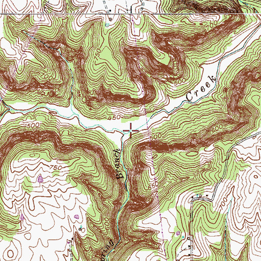 Topographic Map of Copper Spring Branch, KY