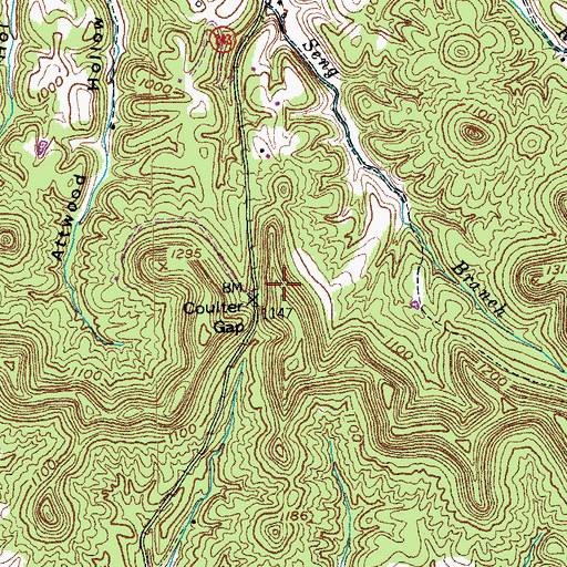 Topographic Map of Coulter Gap, KY