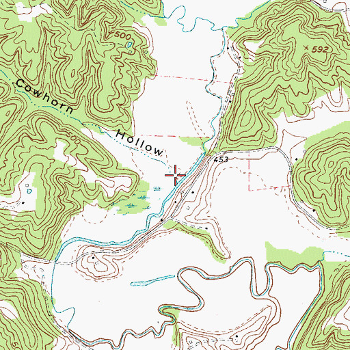 Topographic Map of Cowhorn Hollow, KY