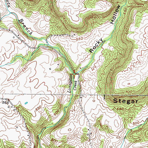 Topographic Map of Cruce Branch, KY