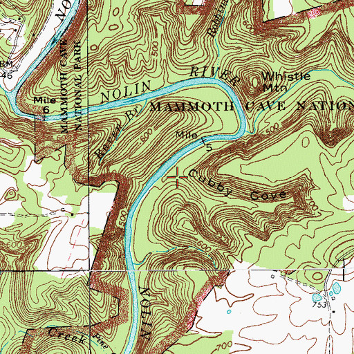 Topographic Map of Cubby Cove, KY