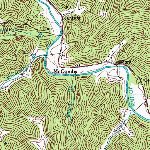 Topographic Map of Dean Branch, KY