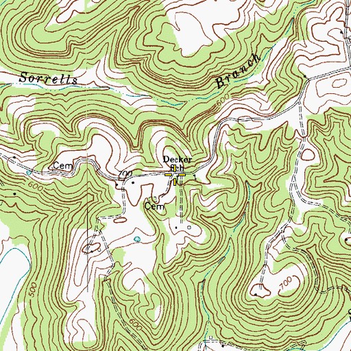 Topographic Map of Decker School, KY