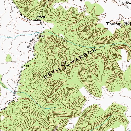 Topographic Map of Devil Harbor, KY