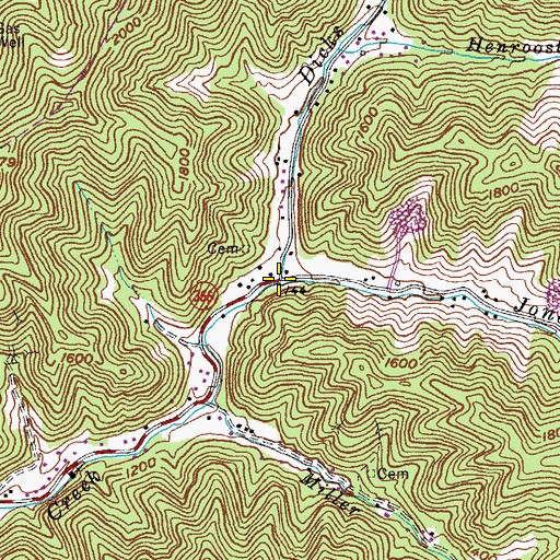 Topographic Map of Dicks Fork, KY
