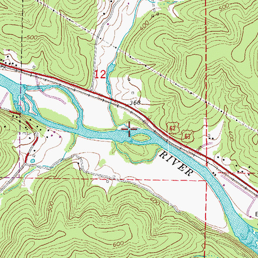 Topographic Map of Flat Creek, AR