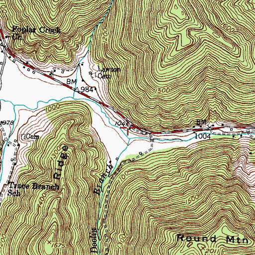 Topographic Map of Doolin Branch, KY