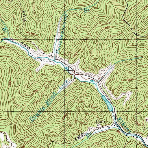 Topographic Map of Double Blind Lick, KY