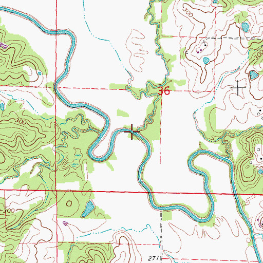 Topographic Map of Flat Lake Creek, AR