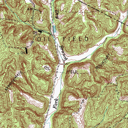 Topographic Map of Dry Branch, KY