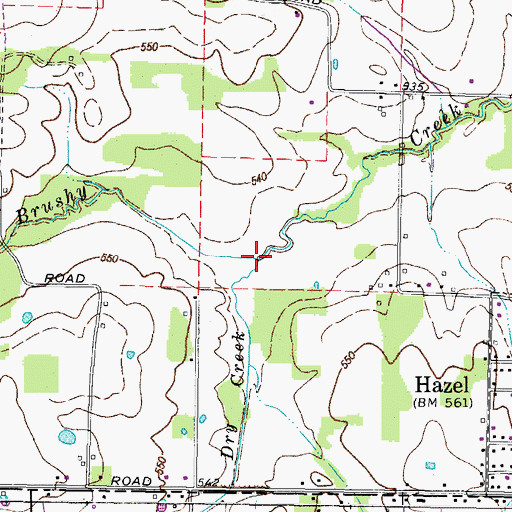 Topographic Map of Dry Creek, KY