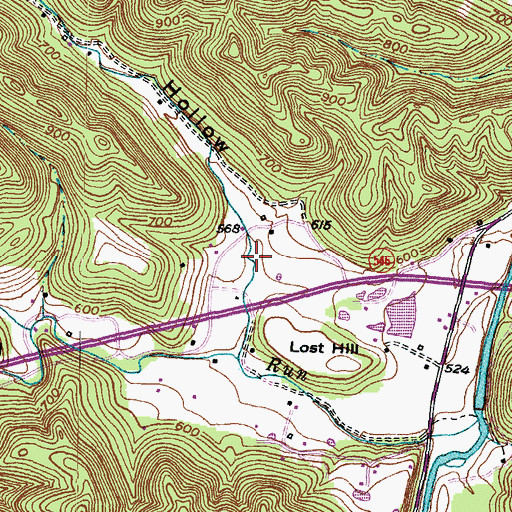 Topographic Map of Dry Hollow, KY