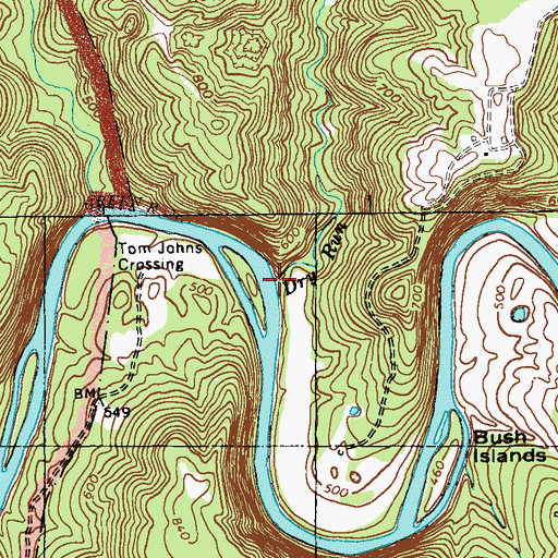 Topographic Map of Dry Run, KY