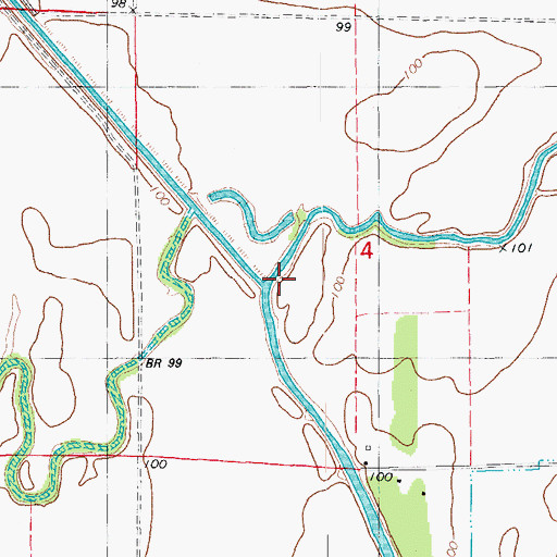 Topographic Map of Fleschmans Bayou, AR