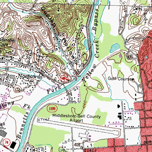 Topographic Map of Dunlap Hollow, KY