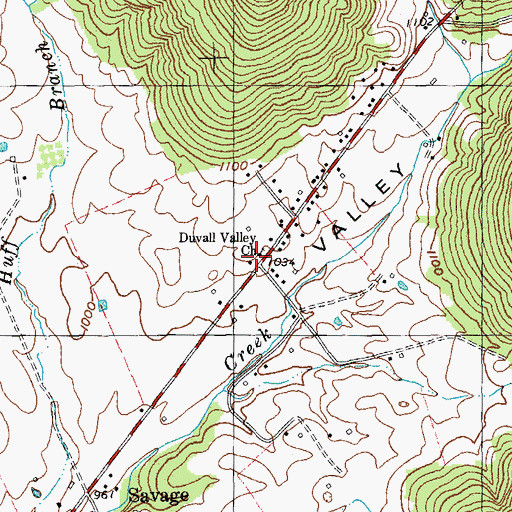 Topographic Map of Duvall Valley Church, KY
