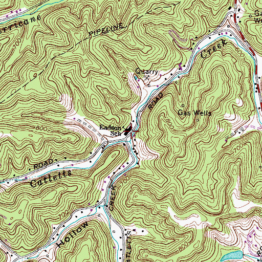 Topographic Map of Eadson School, KY