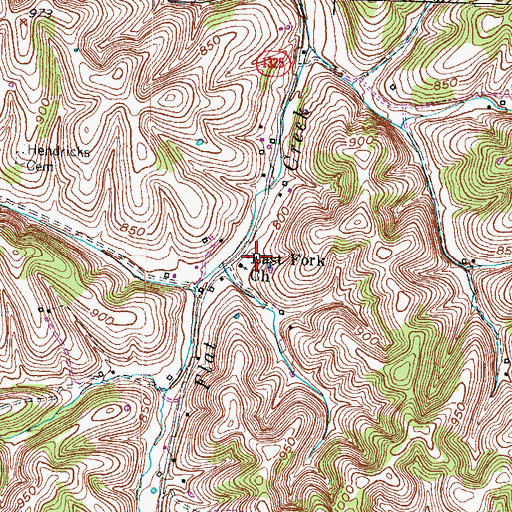 Topographic Map of East Fork Union Church, KY