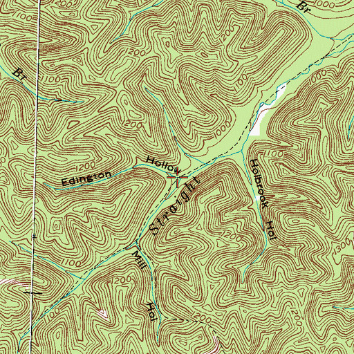 Topographic Map of Edington Hollow, KY
