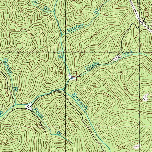 Topographic Map of Eli Fork, KY