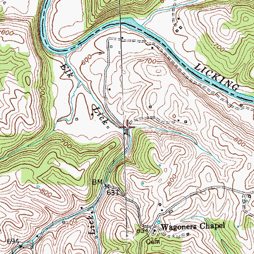 Topographic Map of Elk Lick, KY