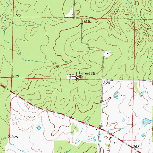 Topographic Map of Forest Hill Church, AR