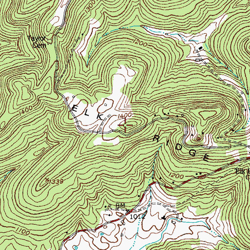Topographic Map of Elk Ridge, KY