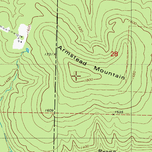Topographic Map of Fork Mountain, AR