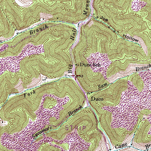 Topographic Map of Equal Fork, KY