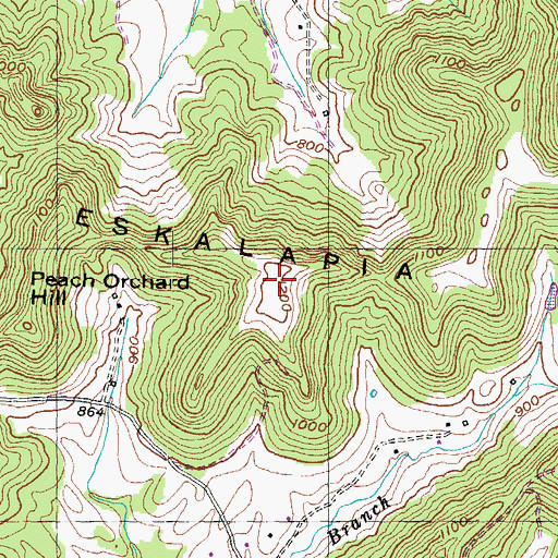 Topographic Map of Eskalapia Mountain, KY