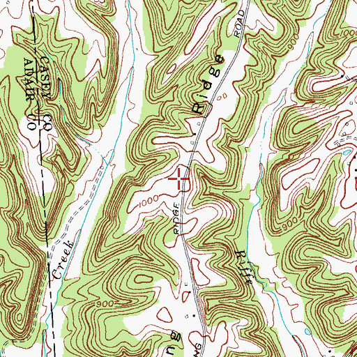 Topographic Map of Ewing Ridge, KY