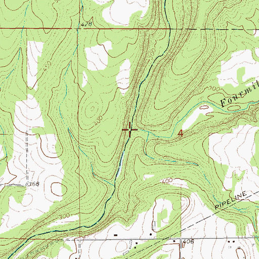 Topographic Map of Fourmile Creek, AR