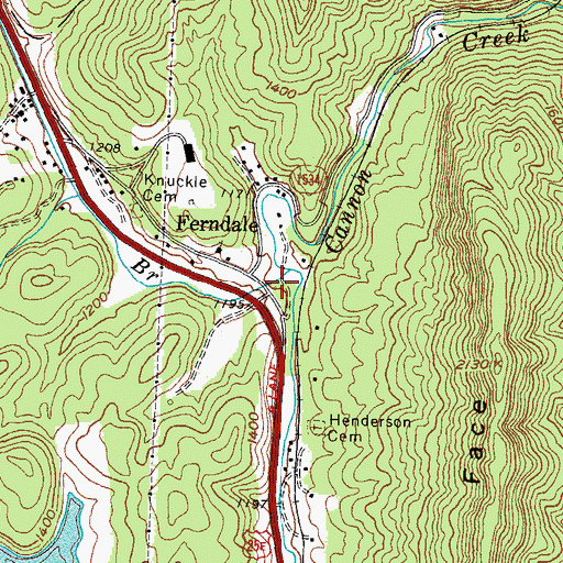 Topographic Map of Ferndale, KY